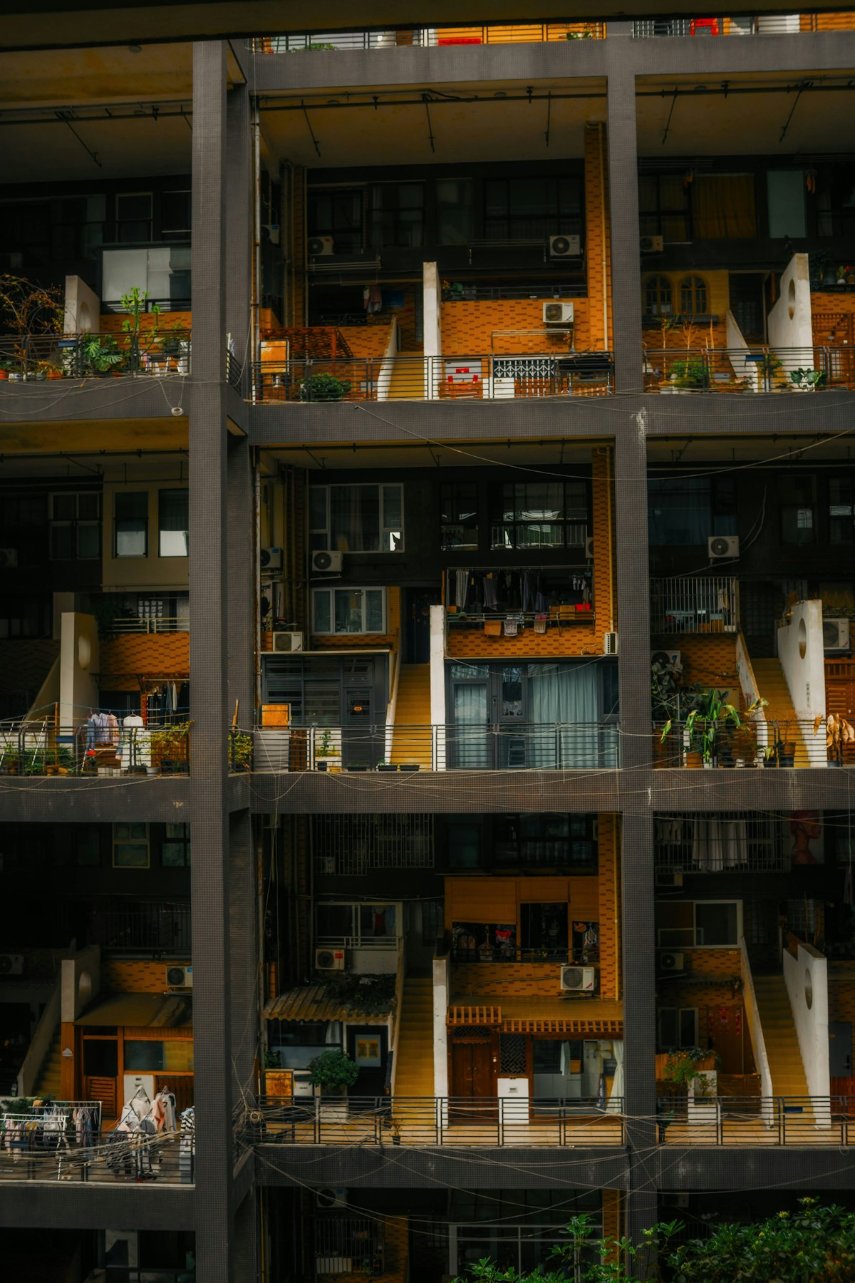 Apartment building with balconies